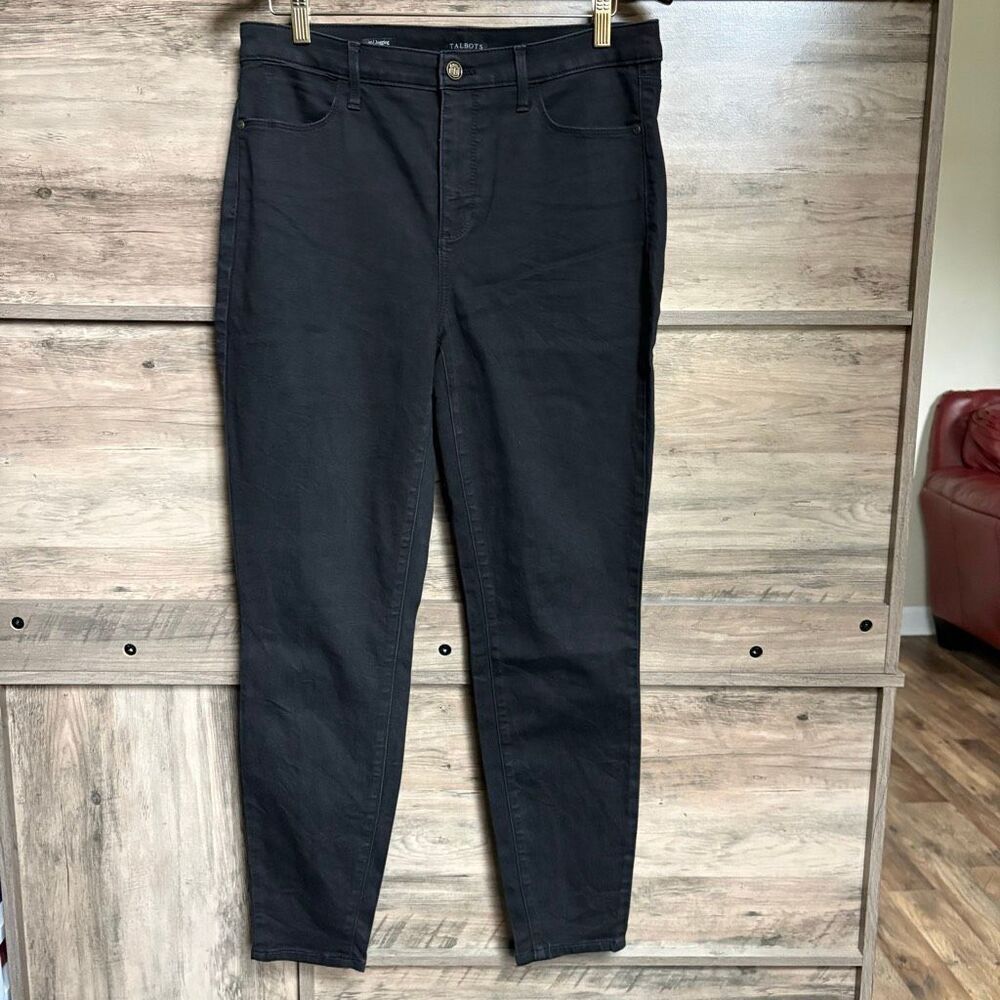 Talbots 10 Black Denim Jeggings Skinny Jeans Pants Leggings Luxury Boardwalk